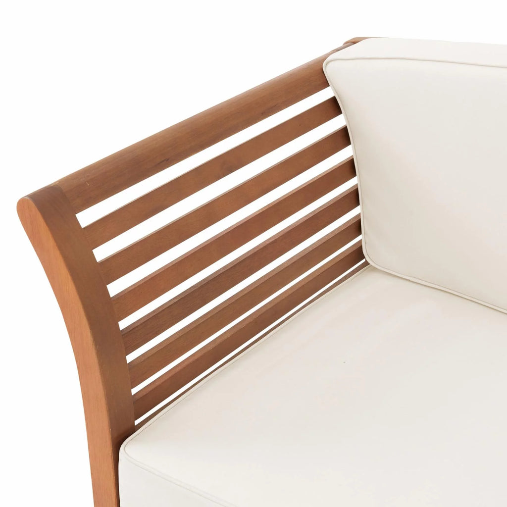 Eucalyptus Wood Outdoor Bench with Cushions T488087
