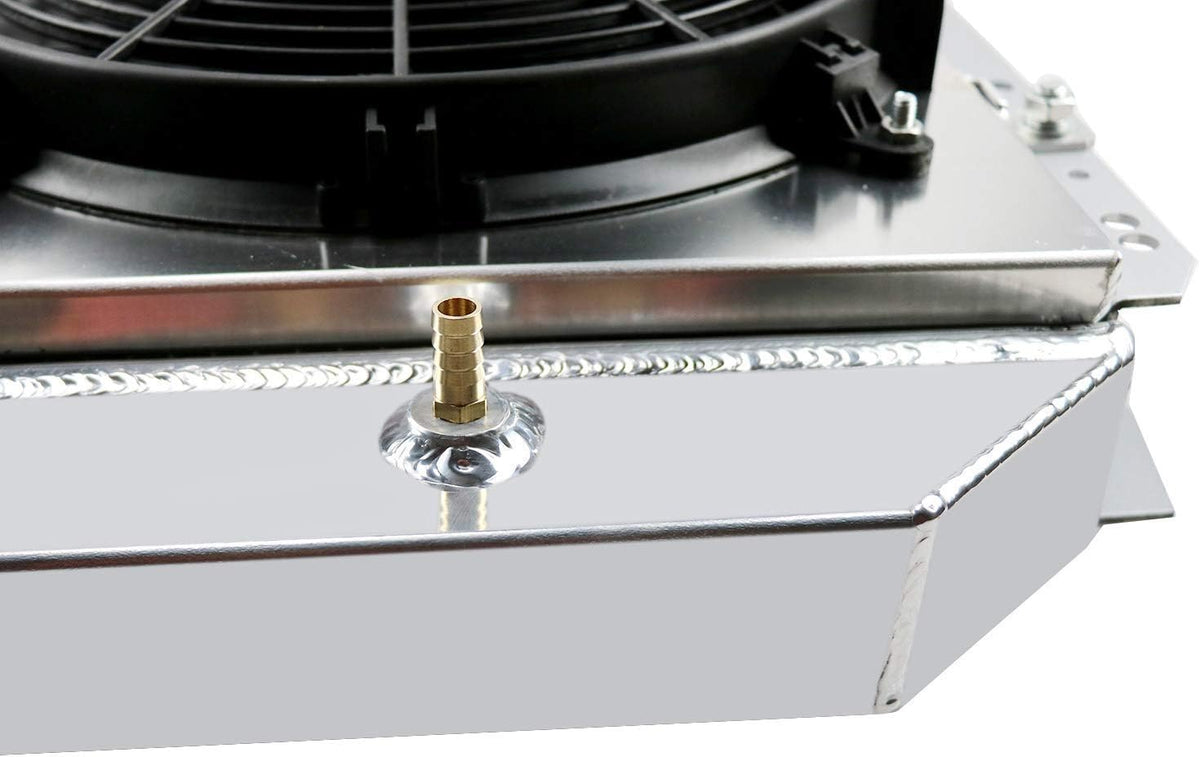 3 Row Core Aluminum Radiator with Shroud and 2X12'' Fan S855