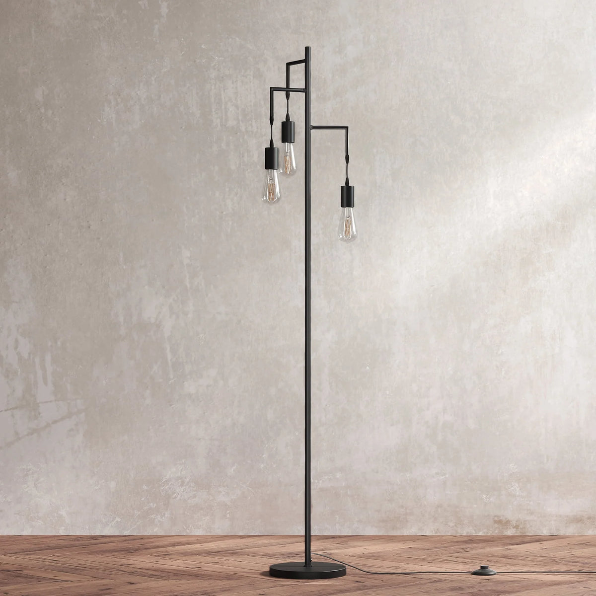 3 Light Black Floor Lamp K124535