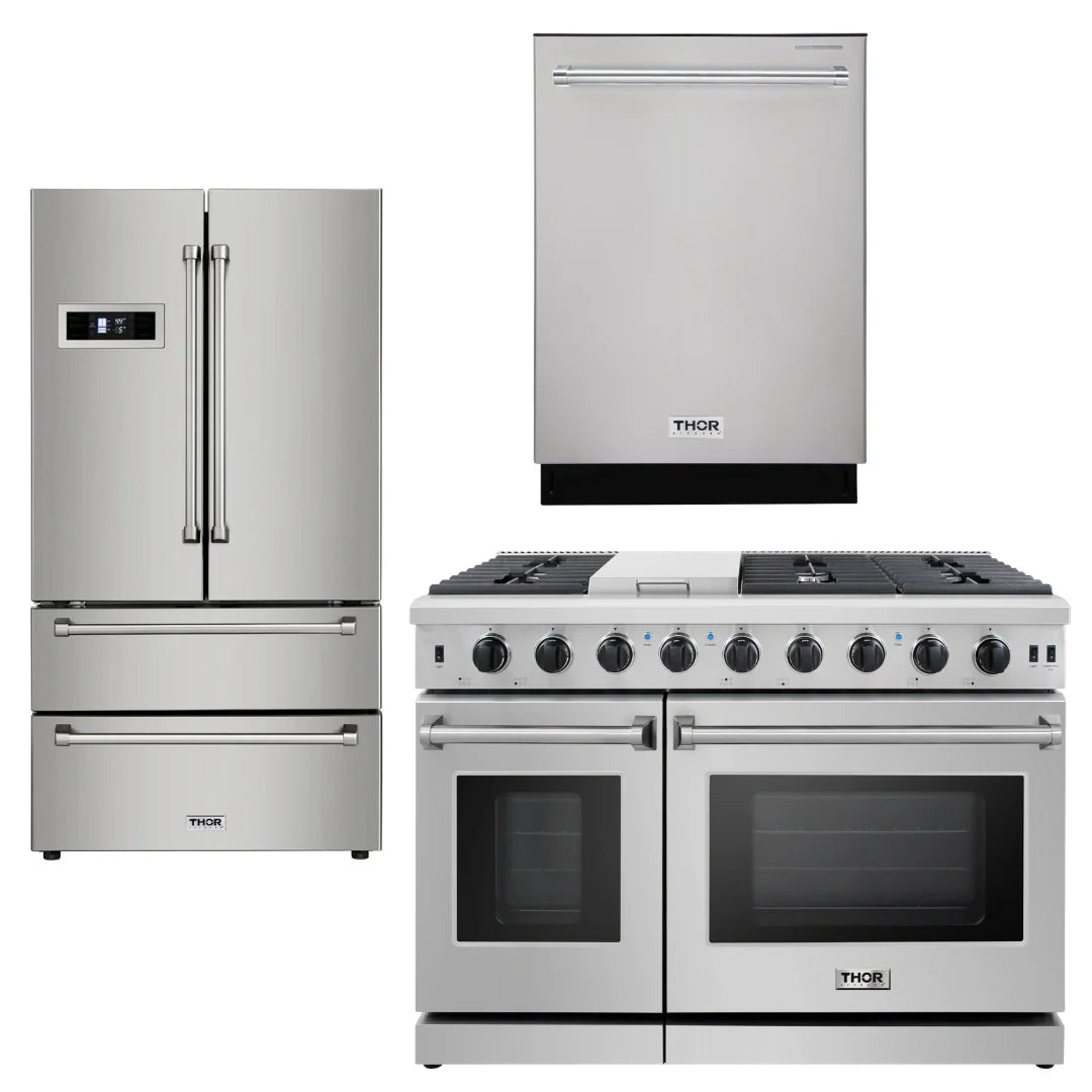48 in. Gas Range, Dishwasher, Refrigerator Stainless Steel N36044