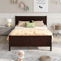 Wood Frame Sleigh Bed with Footboard Espresso Queen J11987