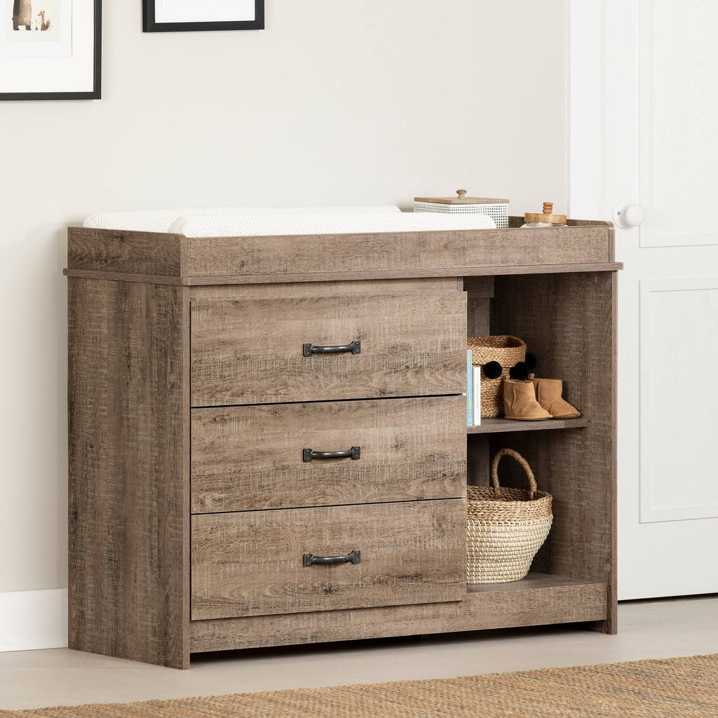Weathered Oak Changing Table T302