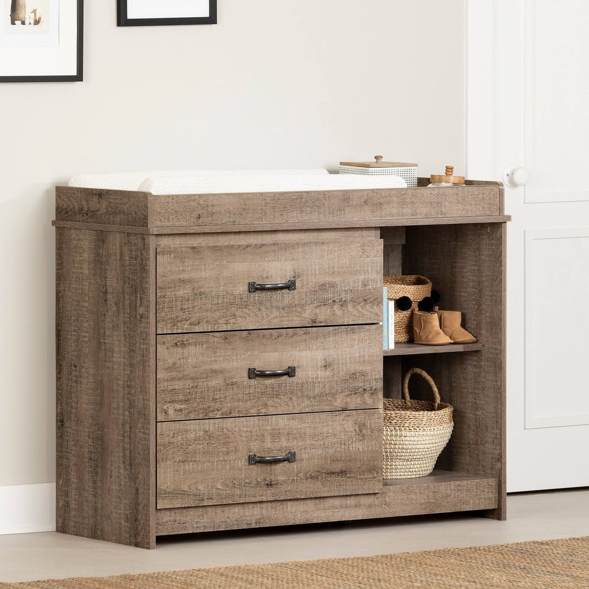 Weathered Oak Changing Table T302