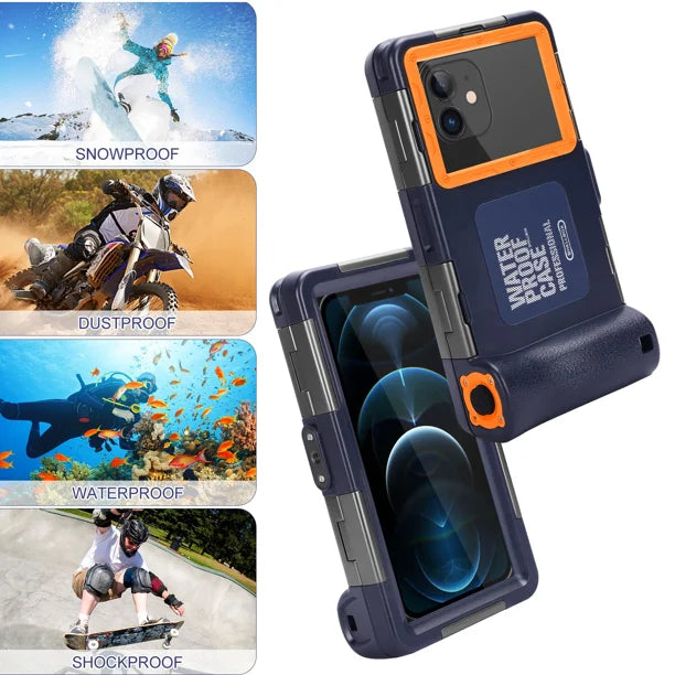 Waterproof Protective Case for Phones Up to 6.9 Inch with Lanyard X4135