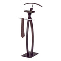 Chrome Walnut Finish Suit Rack Valet Stand Q376