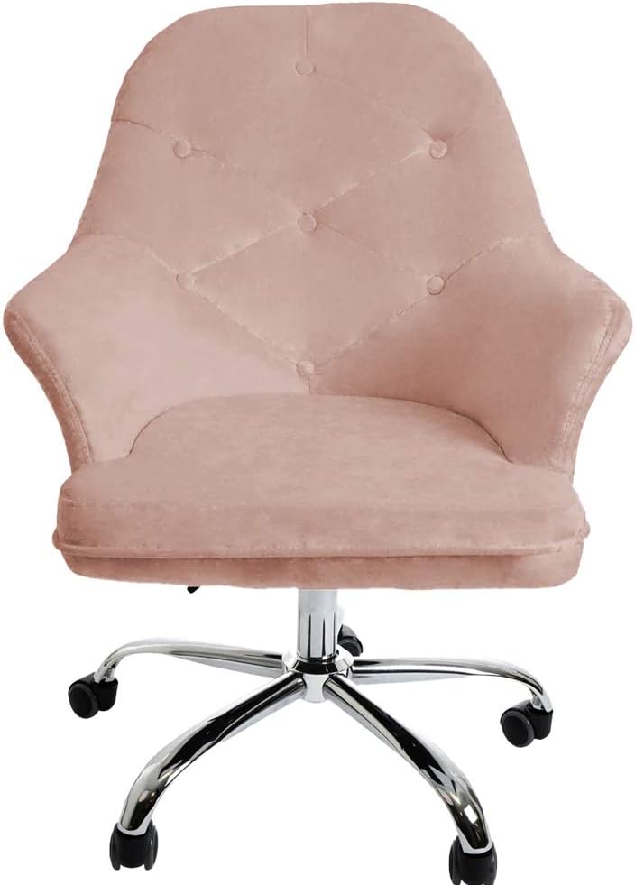Pink Tufted Vanity Chair with 360 Degree Swivel P728