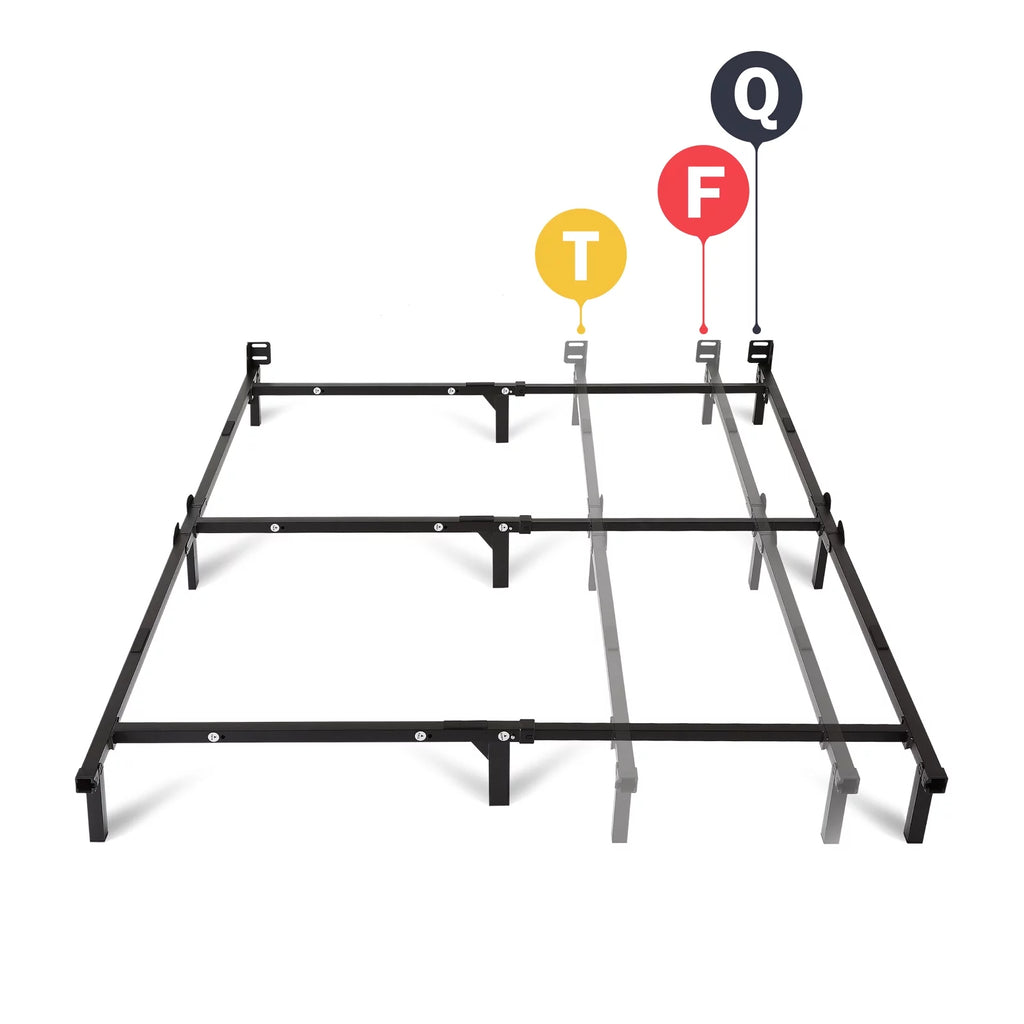 Adjustable Metal Bed Frame, Black, Twin - Queen J7369