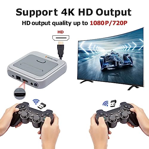 Retro Video Game Console with 2 Gamepads (128GB) H26018