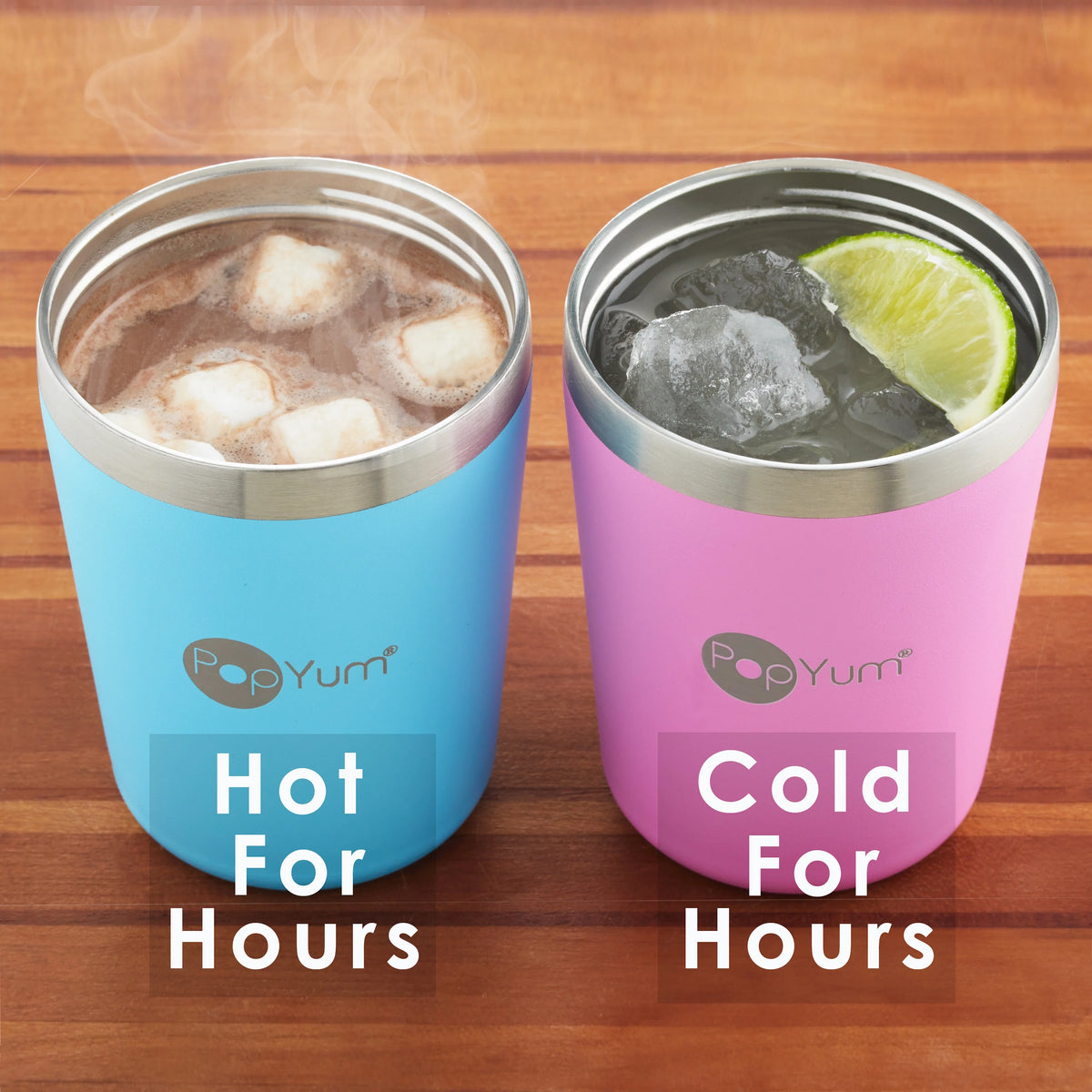 9oz Insulated Stainless Steel Kids’ Cups with Lid and Straw, 2-Pack, Blue, Pink, stackable, sippy, tumbler, double wall, vacuum, leak proof S767