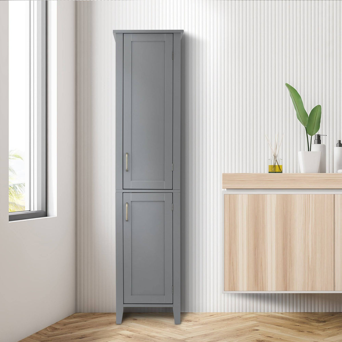 Wooden Linen Tower Cabinet U3039