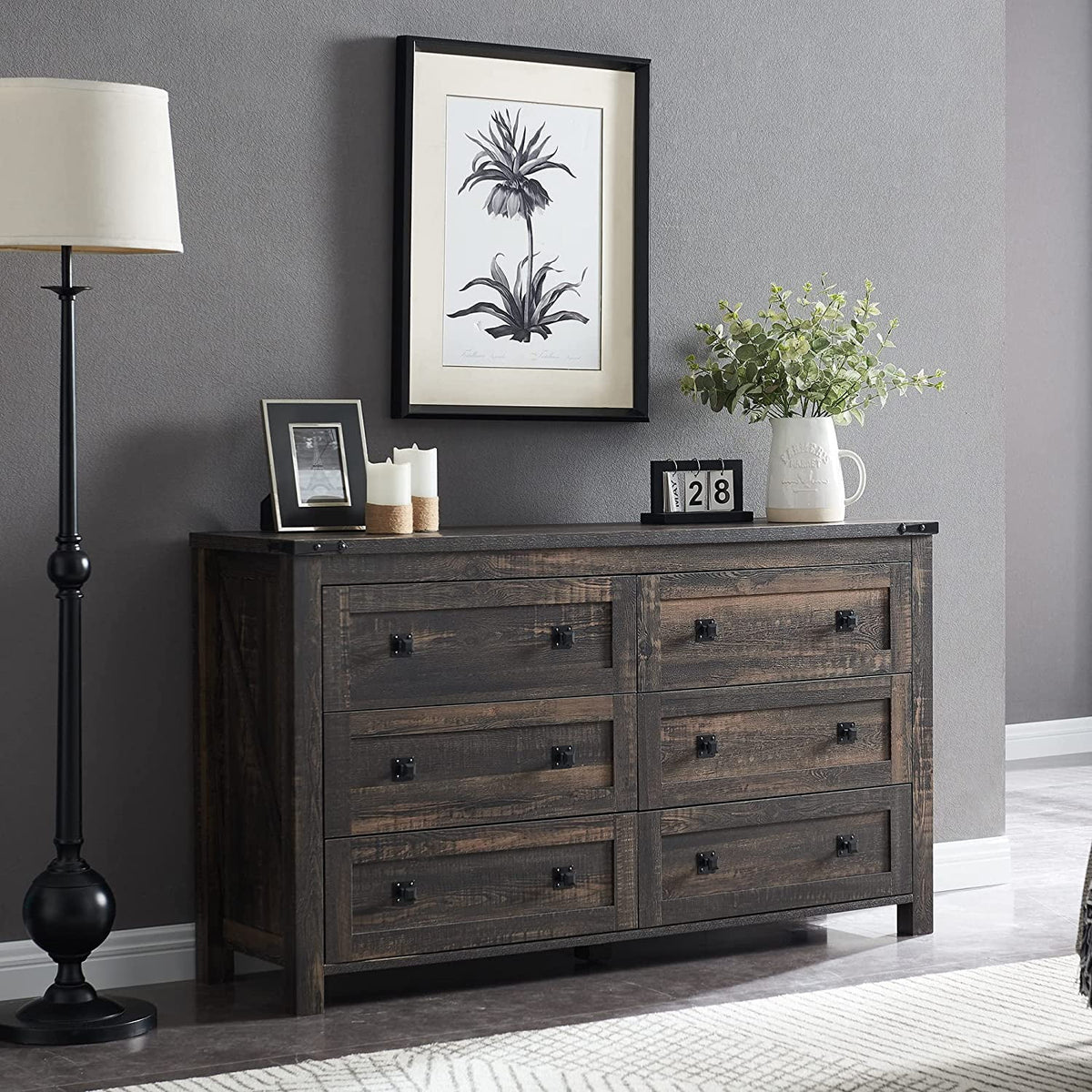 6 Drawer Wood Dresser S187059