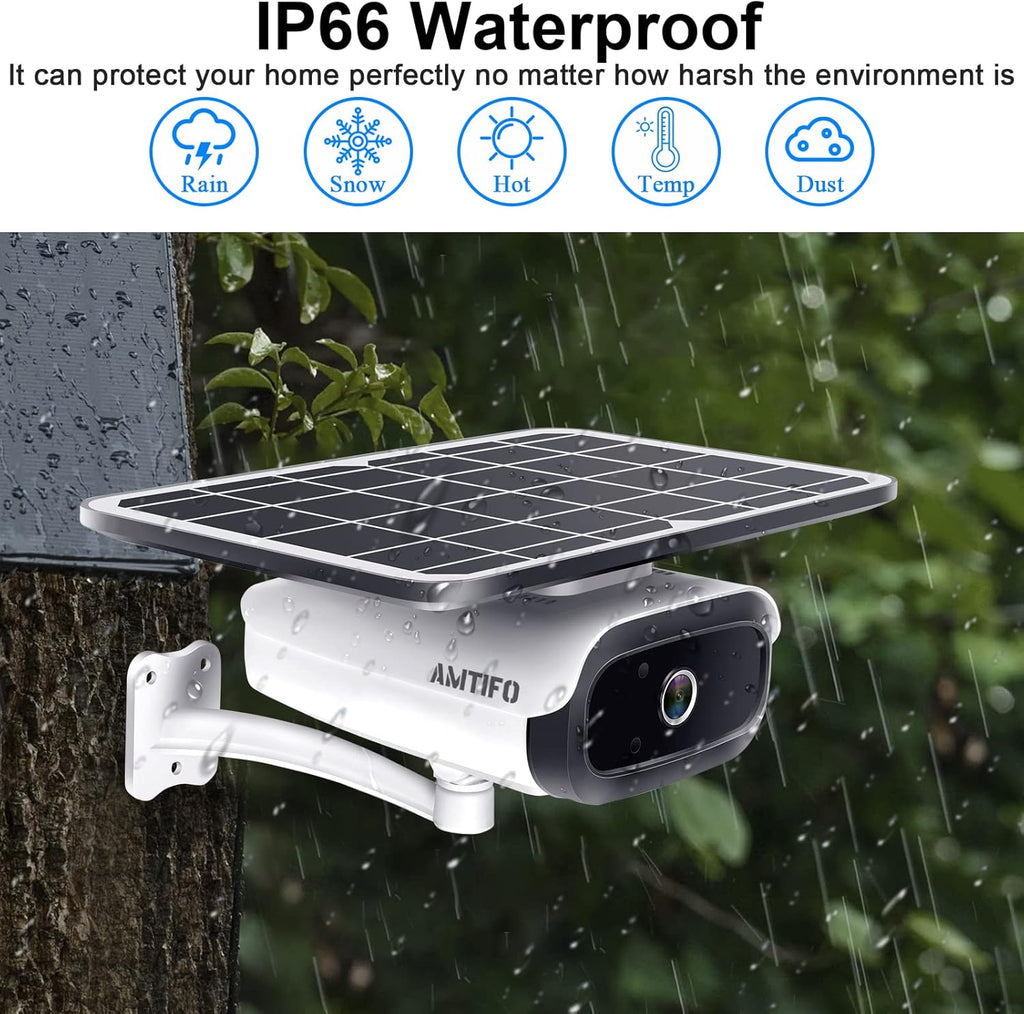 Wireless Outdoor Solar WiFi Surveillance Camera System with Two Way Audio and Night Vision Q240