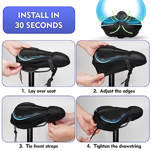 Gel Memory Foam Bike Seat Cushion Cover P538243