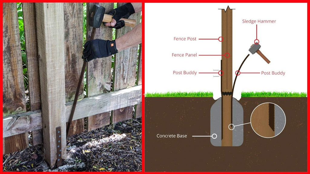 Pack of 6 Fence Post Repair Z970