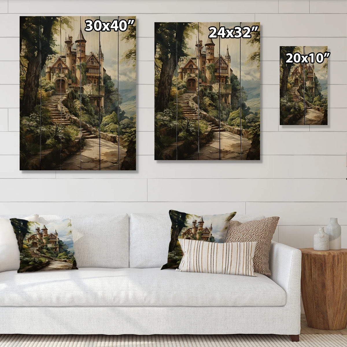 Natural Pine Wood Cityscapes Wall Art N805511