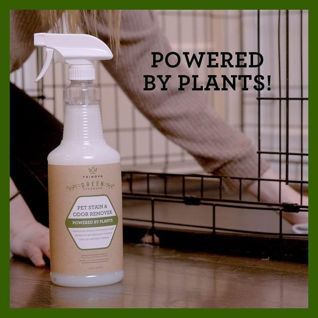 Natural Pet Stain and Odor Remover Enzyme Cleaner Spray 32 OZ Pack of 2 O248