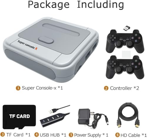 Retro Video Game Console with 2 Gamepads (128GB) H26018