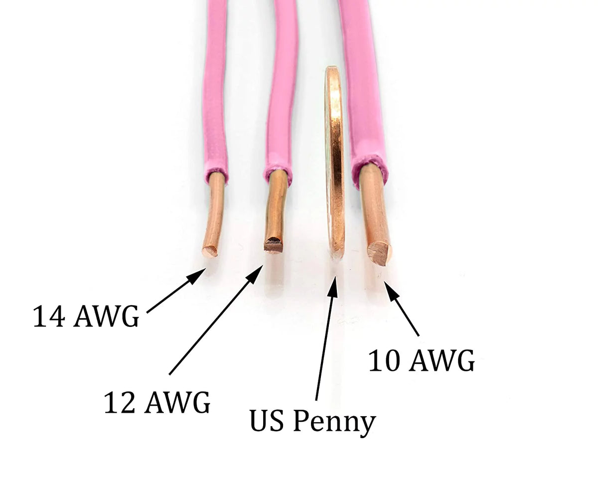 100 Feet Insulated Solid Copper THHN / THWN Wire 12 AWG Pink F539150