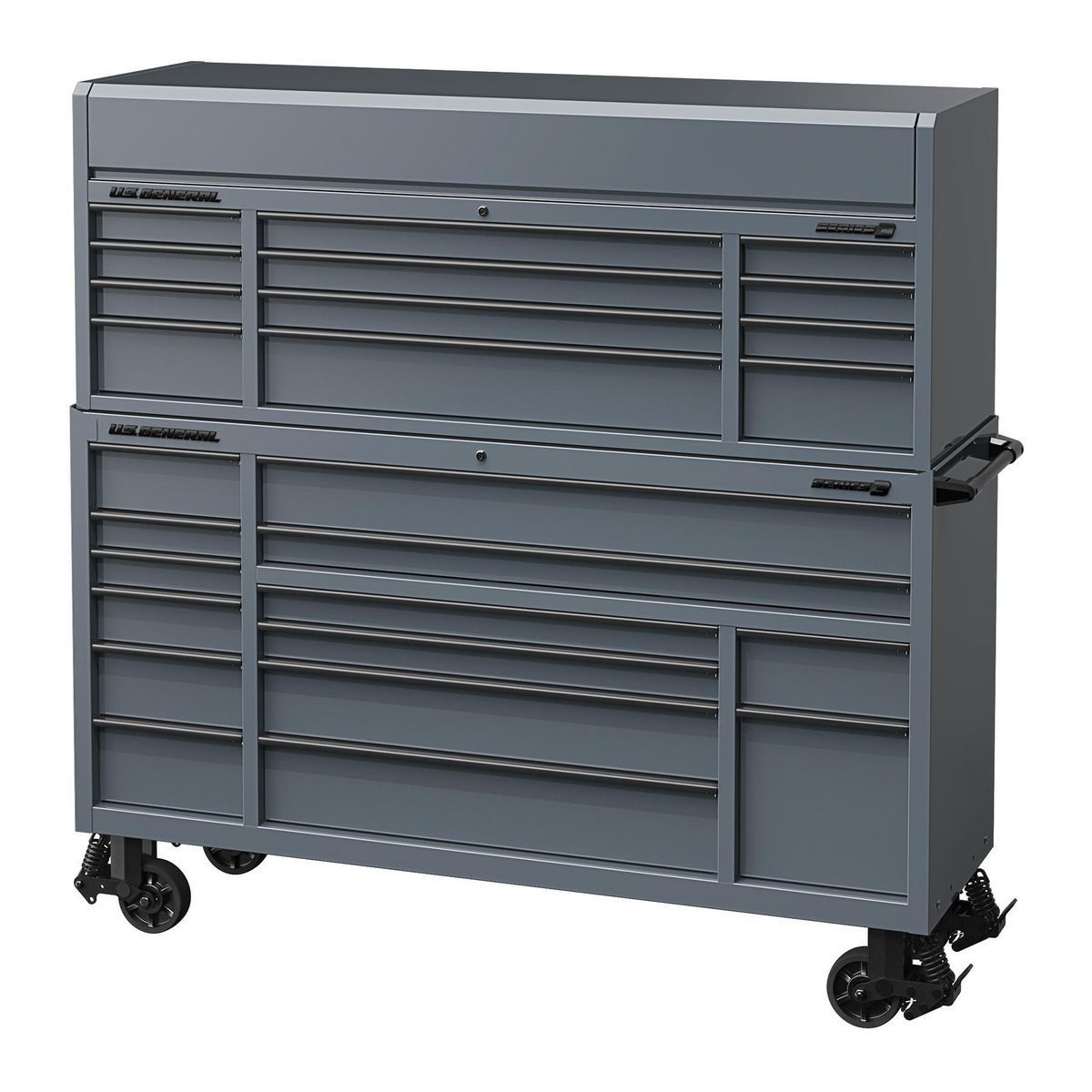 72 in. x 22 in. Triple-Bank Roll Cab, Slate Gray D61892