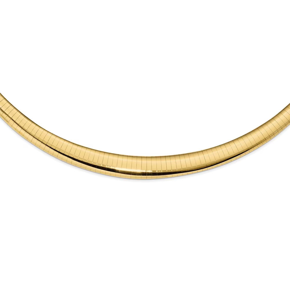 14K Yellow Gold Omega Chain Necklace Polished Graduated 16 inch K133