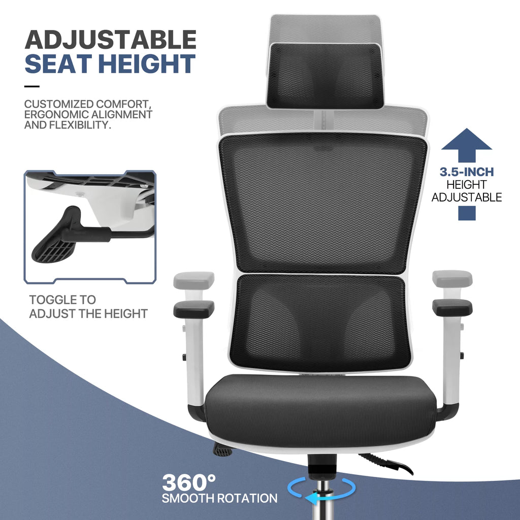 Black Ergonomic Computer Desk and Chair Set S543