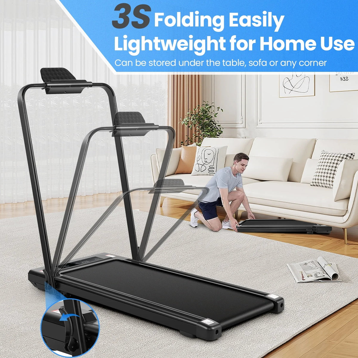 4 in 1 Under Desk Treadmill with 2.5HP Motor, Black P307848