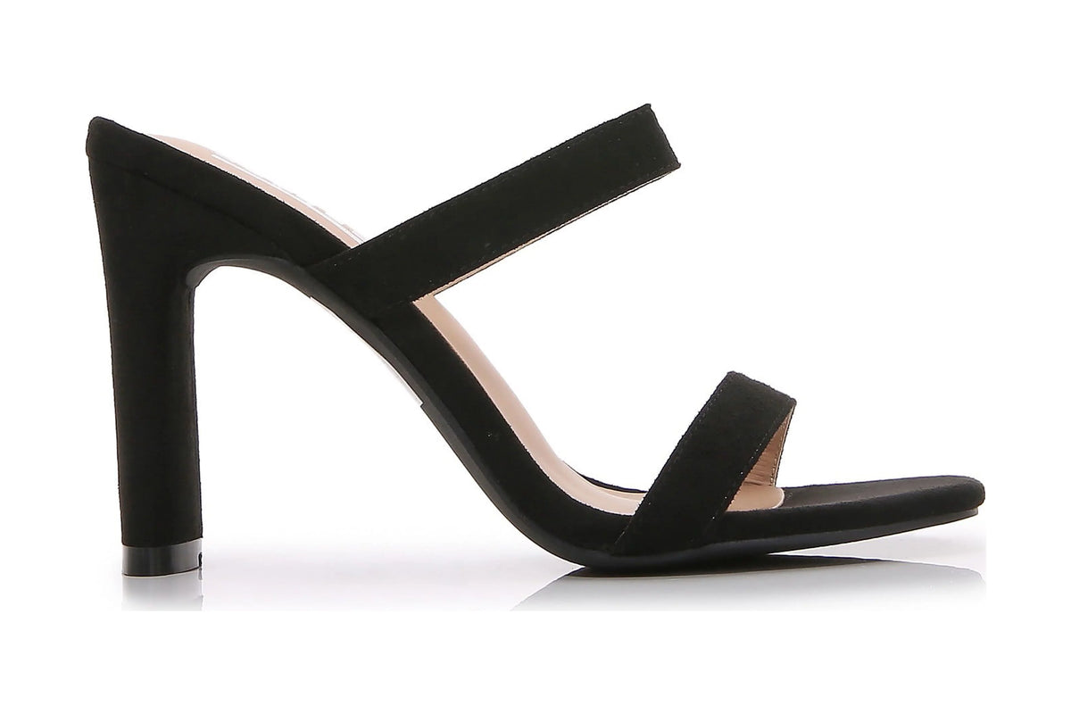 Women Double Strap Chunky Heeled Slide Sandals M633989