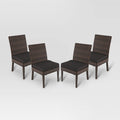 4pk All-Weather Wicker Patio Dining Chair Charcoal X141896