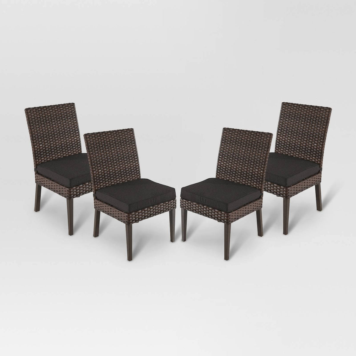 4pk All-Weather Wicker Patio Dining Chair Charcoal X141896