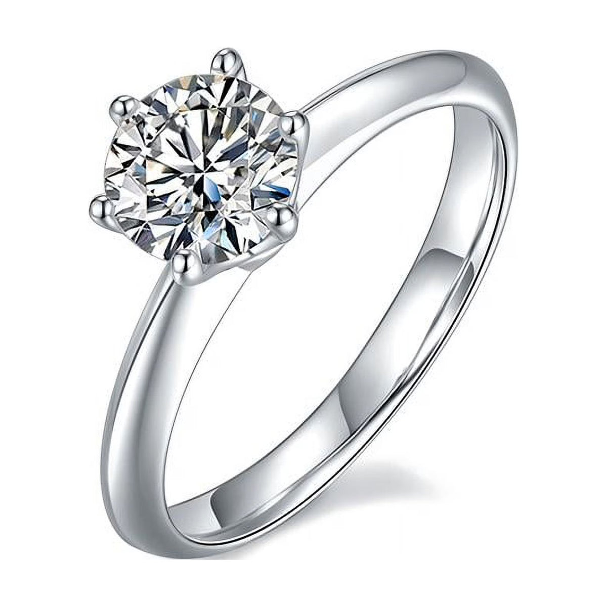 1 Carat Round Cut Moissanite Solitaire Engagement Ring P200957