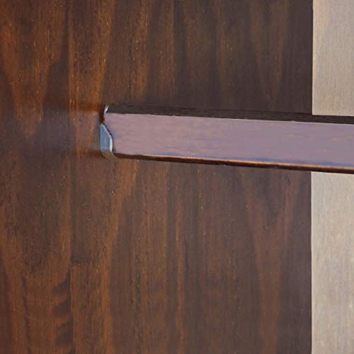 100% Solid Wood Armoire Wardrobe Closet, Java, 4 Shelves, 1 Clothing Rod, 2 Drawers, 1 Lock E852