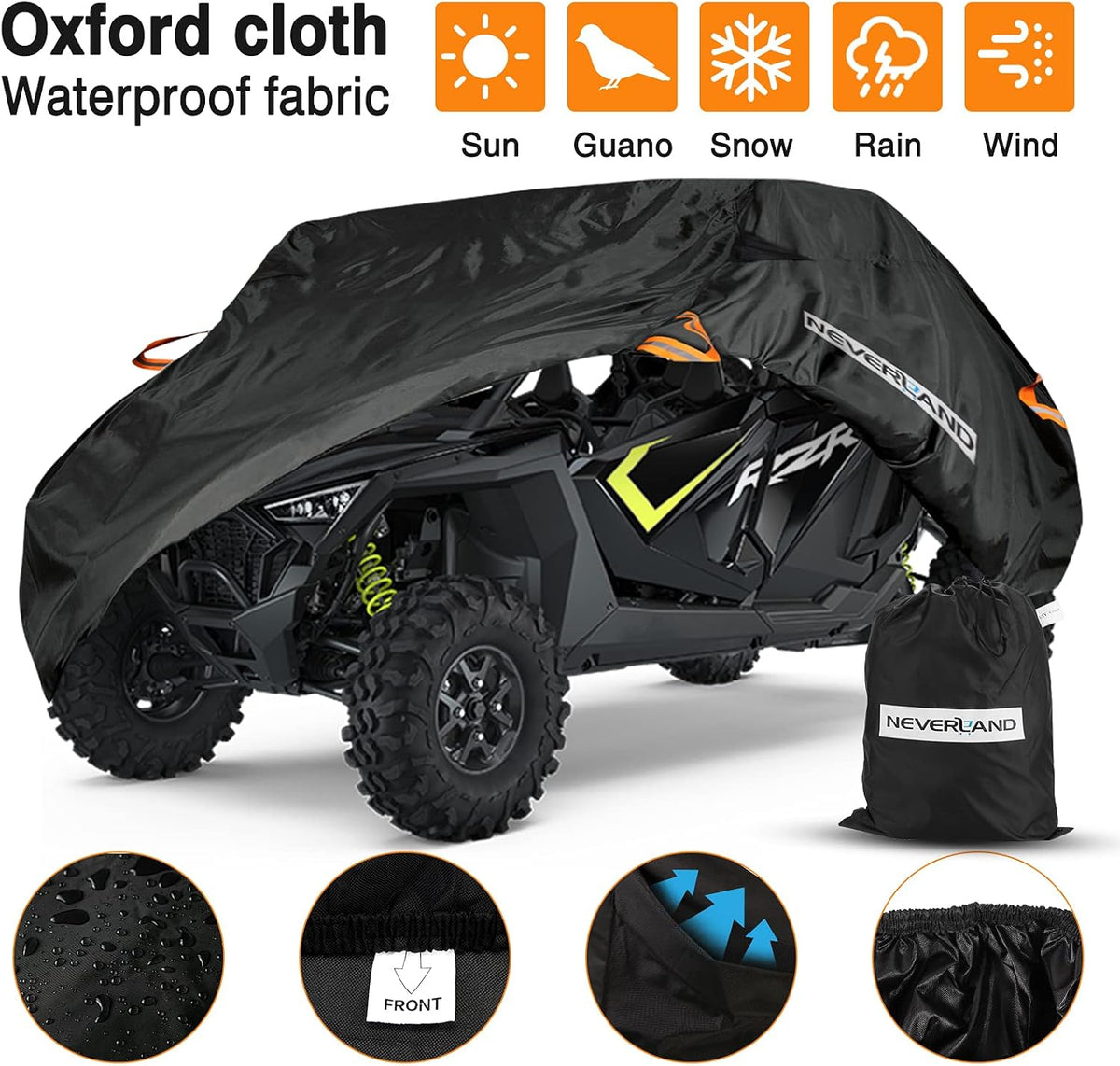 UTV Cover Sun-UV Rain Snow Protector 4-6 Passenger P5988