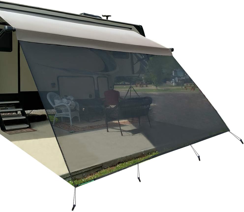 Black Mesh RV Awning Sunshade Screen M33752