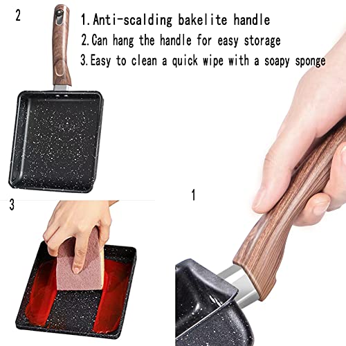 Nonstick Square Frying Pan 6.3 x 7.8 inch Black O71290