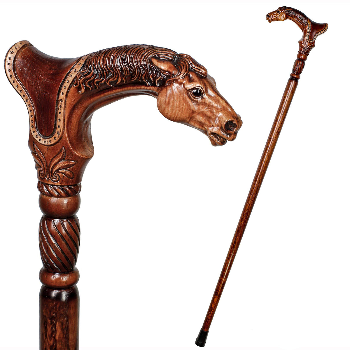 Hand Carved Wooden Walking Cane 36” S95481