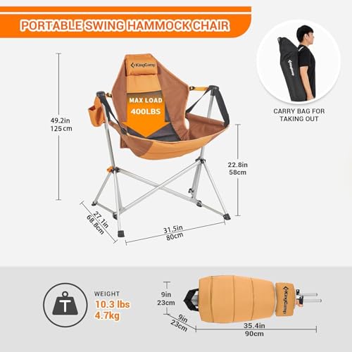 Oversized Folding Hammock Camping Chair with Cup Holder T379658