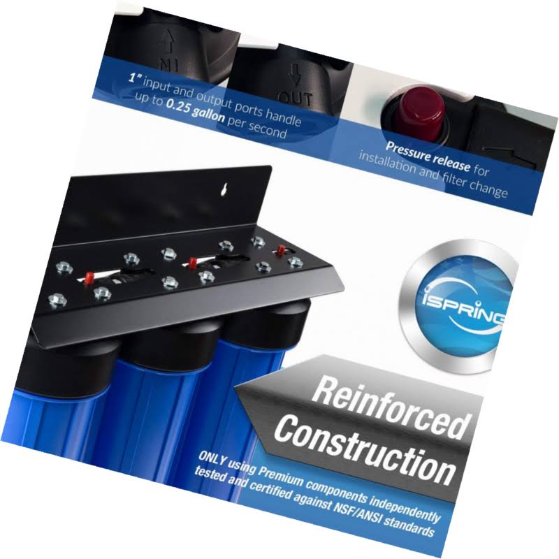 3-Stage Whole House Water Filtration System with 20-inch Big Blue Filters O9989