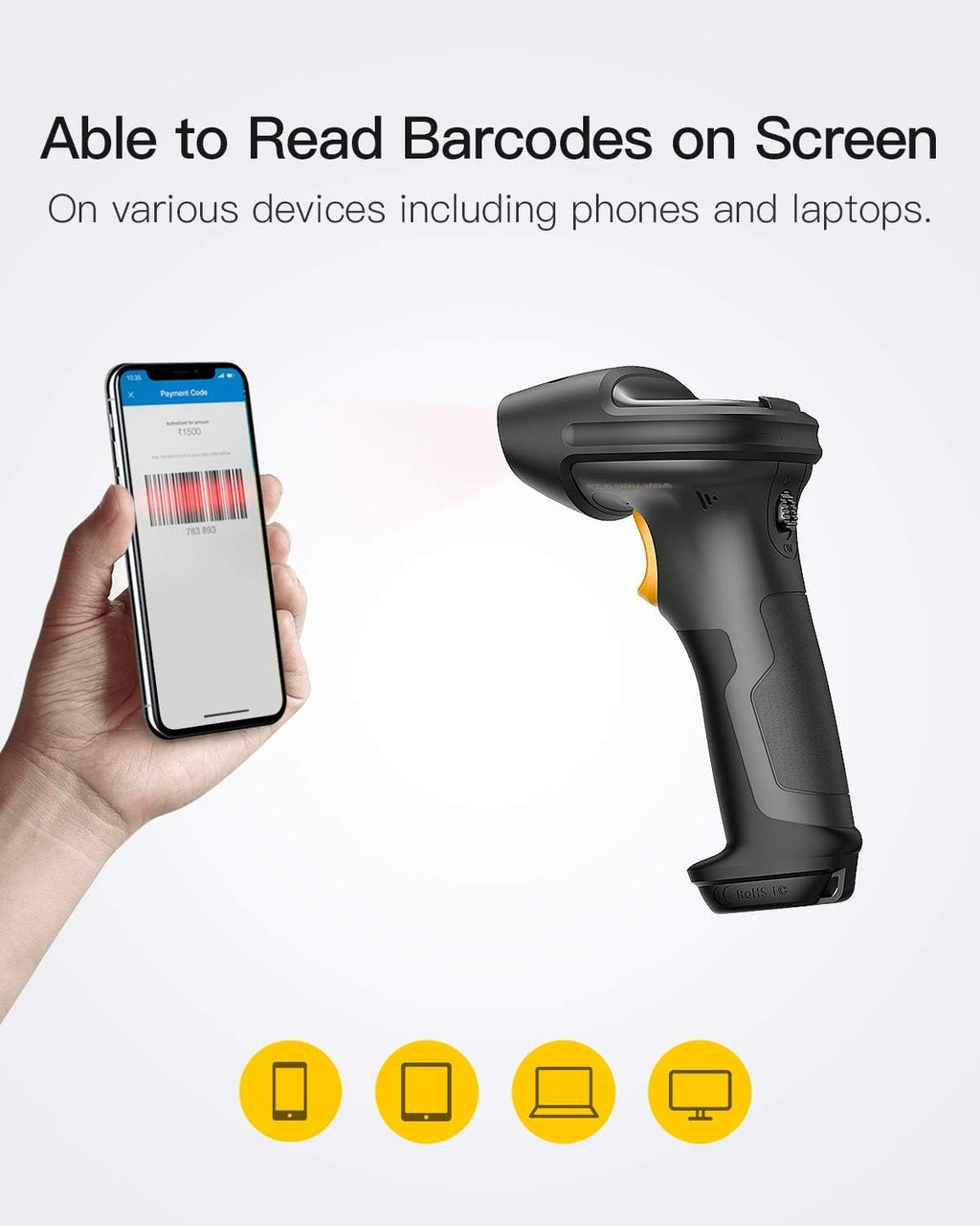 Wireless Barcode Scanner with Bluetooth Adapter D111