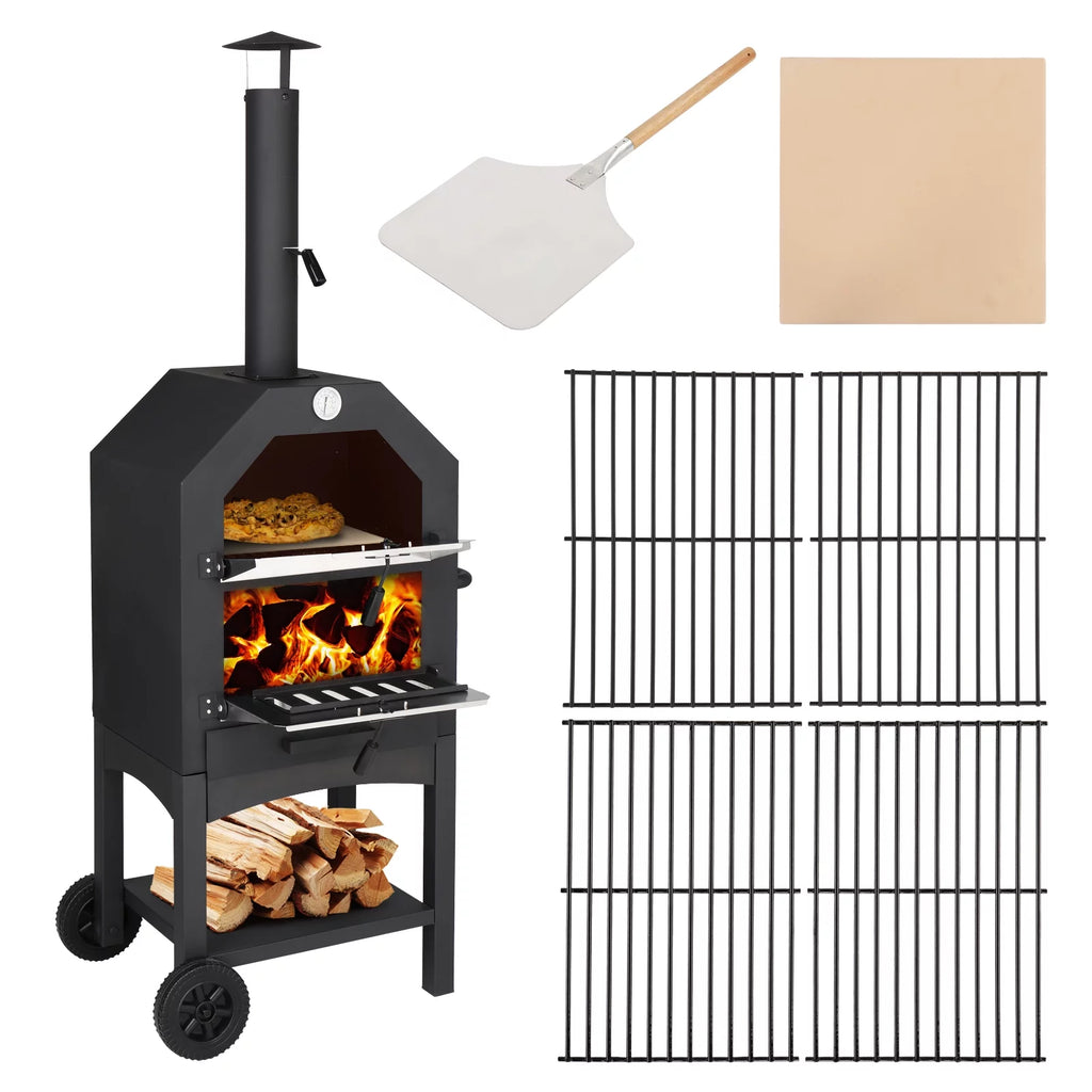 Outdoor Wood Fire Pizza Oven 14'' with Pizza Stone F531151