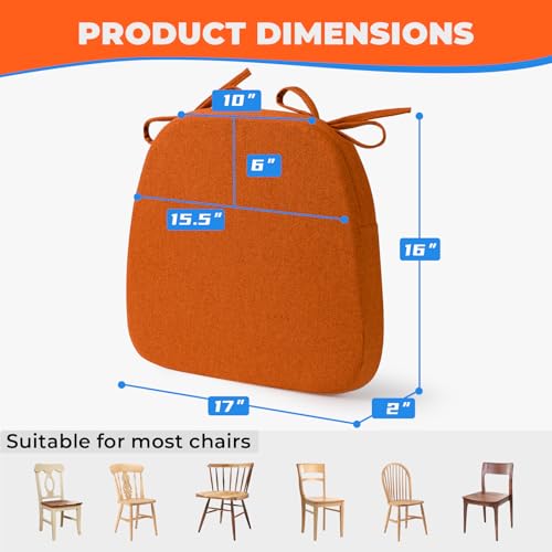 Beige D-Shaped Seat Cushions with Removable Washable Cover, Set of 4 B1586