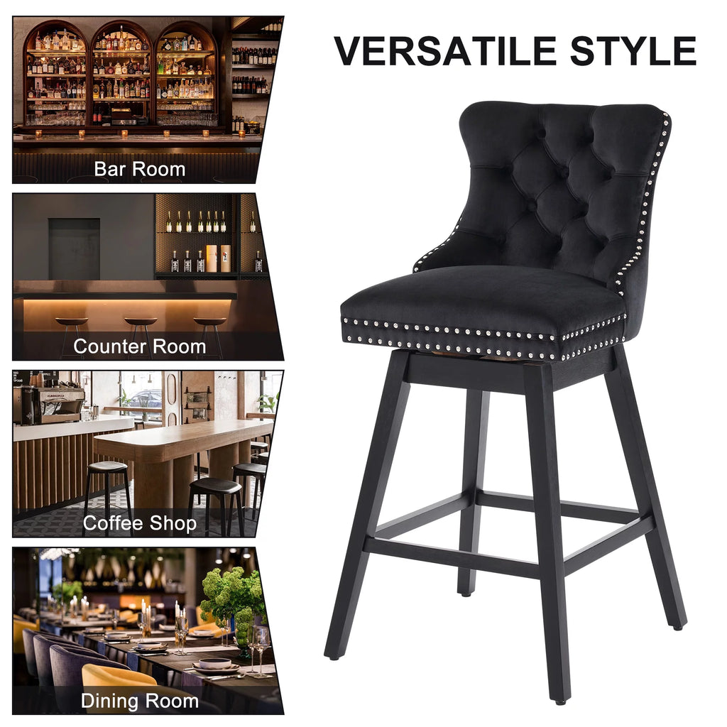 Velvet Swivel Bar Stools Set of 4 V5207