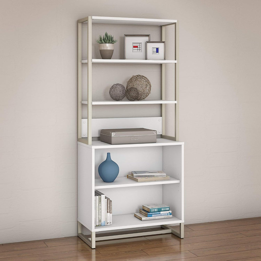White Bookcase with Hutch G10471