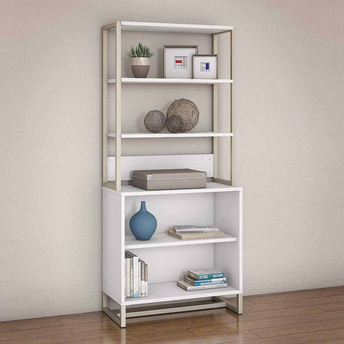 White Bookcase with Hutch G10471