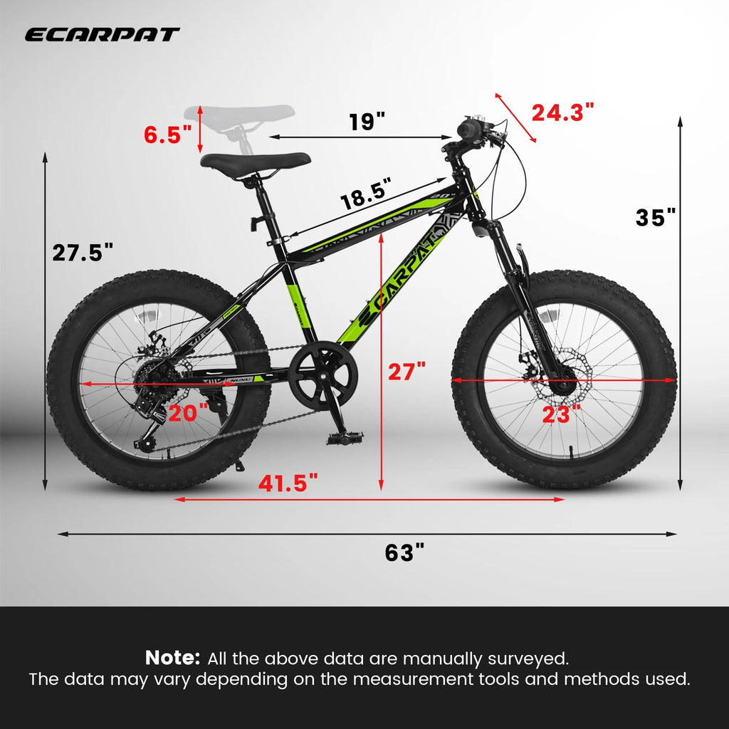20'' 7 Speed Kids Mountain Bike with 4 inch Fat Tire B61805