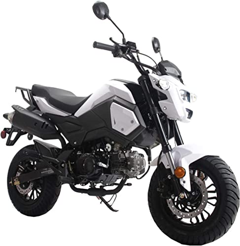 125cc Adult Motorcycle Gas Scooter Dirtbike Dual Sports Bike White H35175