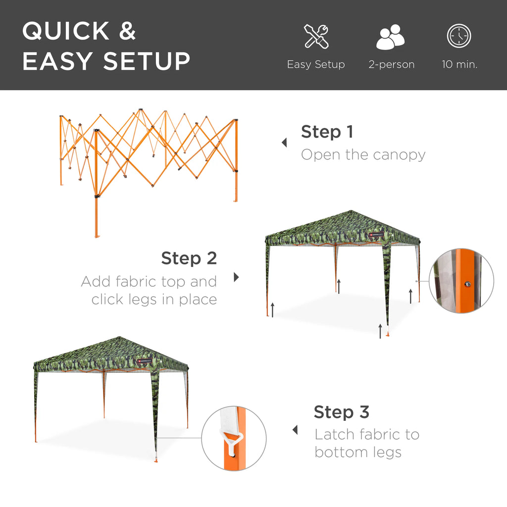 10x10ft Dark Gray Pop Up Canopy Tent with Carrying Bag G12972