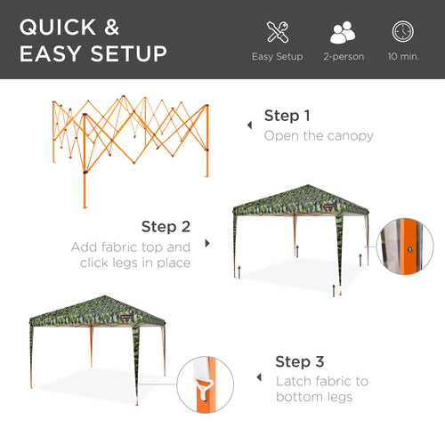 10x10ft Dark Gray Pop Up Canopy Tent with Carrying Bag G12972