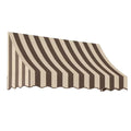10.375 ft Acrylic Fabric Fixed Awning, Brown/Tan Stripe D33923