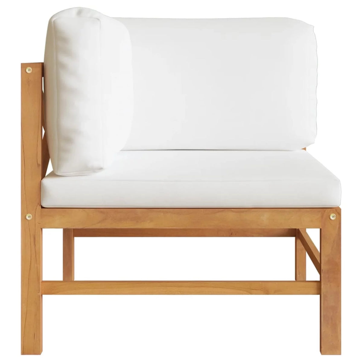 Corner Sofas 2 pcs with Cream Cushions Solid Teak Wood R6821