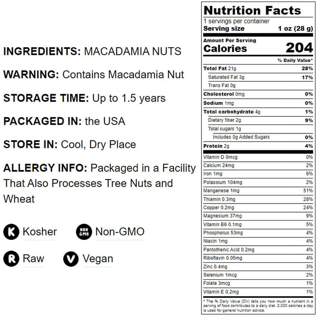 Macadamia Nuts 2 Pounds Y274